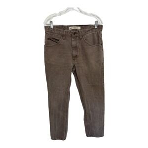 Lee Regular Fit Brown Denim Jeans Mens 33X32 Straight Leg Boot Western